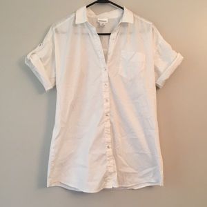 Motherhood Maternity white button down shirt Sz M